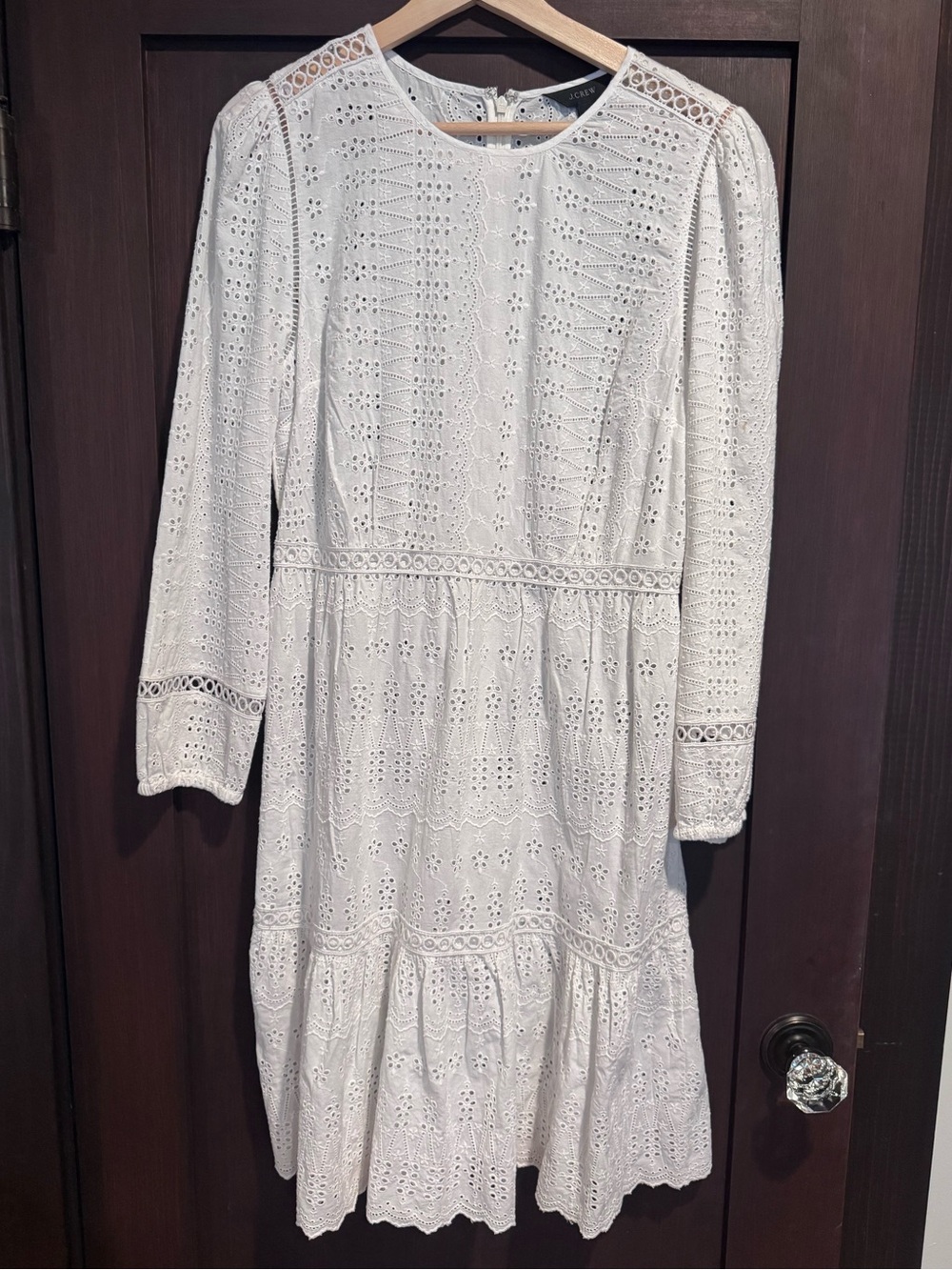 J Crew white eyelet summer cotton dress